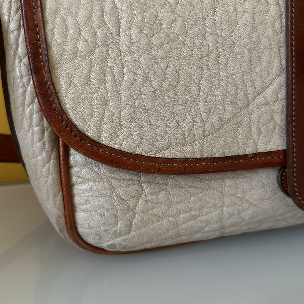 Vintage Dooney & Bourke Authentic All-Weather Leather Shoulder Bag White - Picture 5 of 16